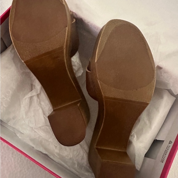 Vince Camuto Brown Leather Slide Sandals - Picture 5 of 5